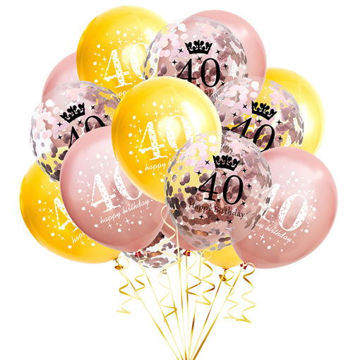 Picture of BALLOON BUNCH GOLD 40TH BIRTHDAY